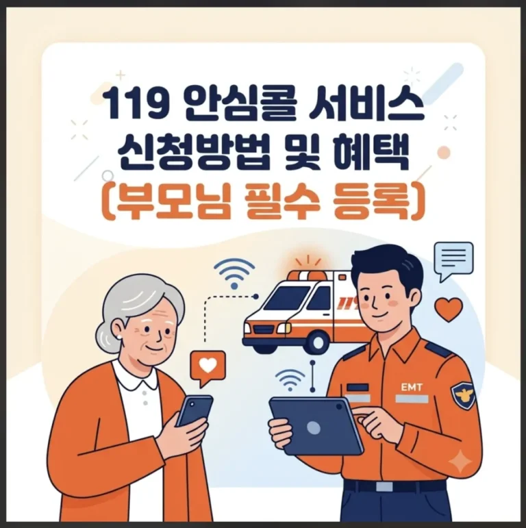 119 안심콜 서비스 신청방법 및 등록 혜택 (+119안심콜서비스, 등록방법,대리신청, 응급의료서비스, 고령자 응급서비스+가입, 임산부 등록+설치) 골든타임을 지키자!!
