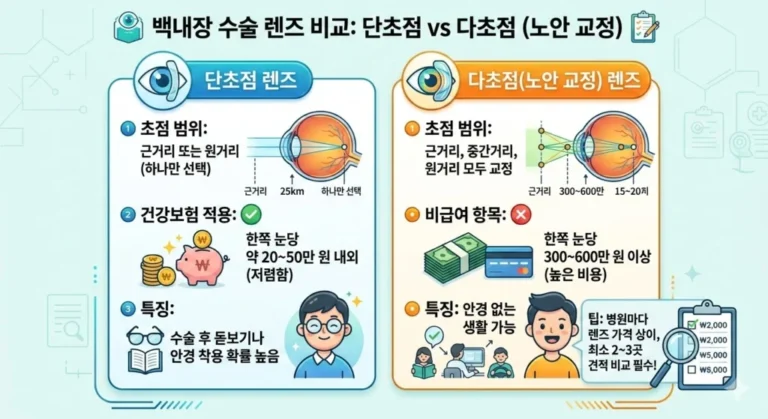 노안 백내장 수술 가격, 노안 백내장 수술 전 꼭 알아야 할 3가지 실손보험 보장 범위