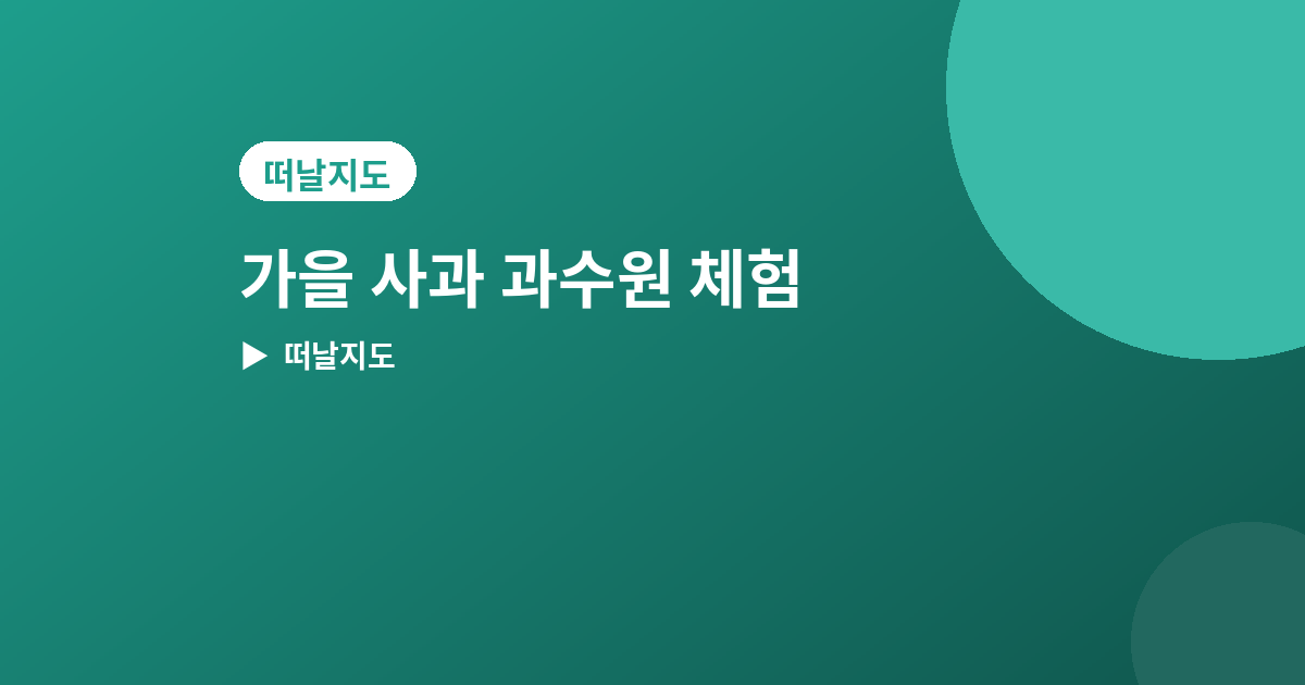 가을 사과 과수원 체험 - 가을 사과 과수원 체험 추천 4곳, 직접 따서 맛보기 좋은 곳