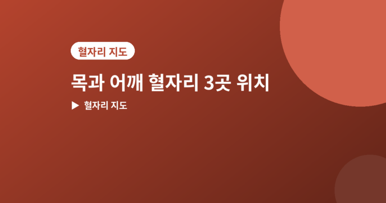 목 어깨 혈자리 - 목과 어깨에 있는 혈자리 3곳, 위치와 눌러주는 법