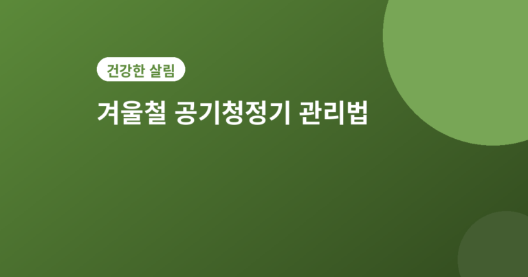 공기청정기 관리법 - 겨울철 공기청정기 관리법 5가지, 필터 안 갈면 생기는 일